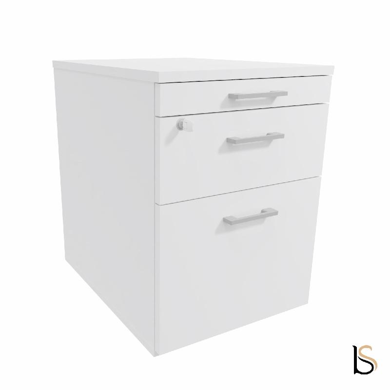 Caisson mobile 2 tiroirs  + 1 tirette plumier - QUADRIFOGLIO - Blanc_3