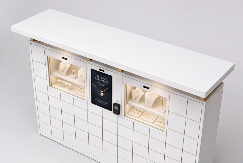Coffre-fort intelligent avec vitrine pour bijoux et boutiques de luxe - 72 compartiments, terminal de paiement NFC_3