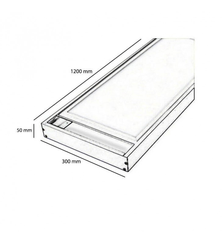 Boîtier saillie 120x30cm en aluminium - réf kitsai1203 - pour panneaux LED_3