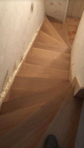 Escalier double quart tournant chêne massif   - menuitech_3