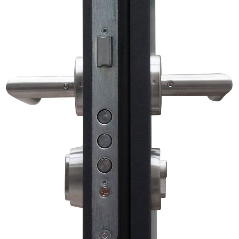 Vidaxl porte d'entrée anthracite 90x200 cm aluminium 3190561_3