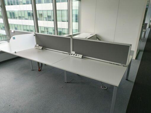 Bureau Bench 6 positions d'occasion - Steelcase - avec cloisons séparatrices et design moderne_3