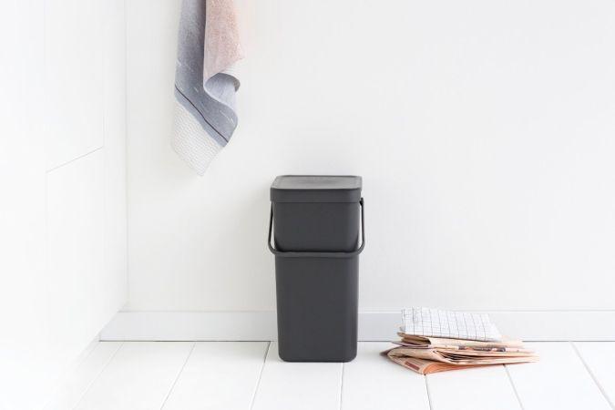 Poubelle Brabantia Sort & Go -16 litres - Grey avec support mural inclus_3