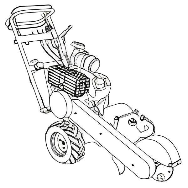 Outil de dessouchage Caravaggi avec moteur Kohler 20 ou 25 HP
