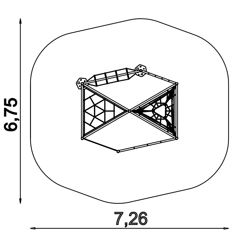 Jeu à cordes agilité en acier inoxydable pour aire de jeux - Conforme EN1176 - Référence BT16110_3