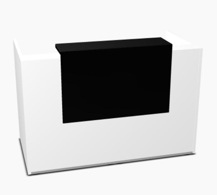 Comptoir d'accueil lumineux pour 2 personnes TERA  - MDD - 146, Blanc, Noir_3
