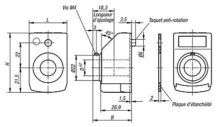 Indicateur de position - Kipp - Position de montage : 1 - K0771.11 - Affichage LCD et paramètres programmables_3