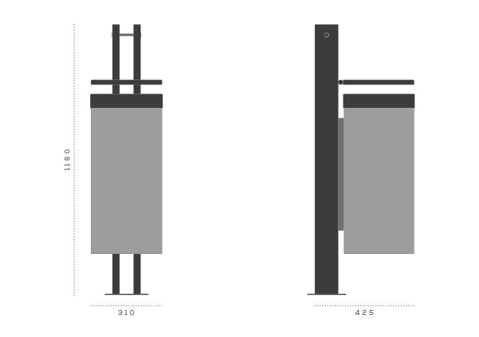Lame - poubelle publique - bottega7 - 60 litres_3