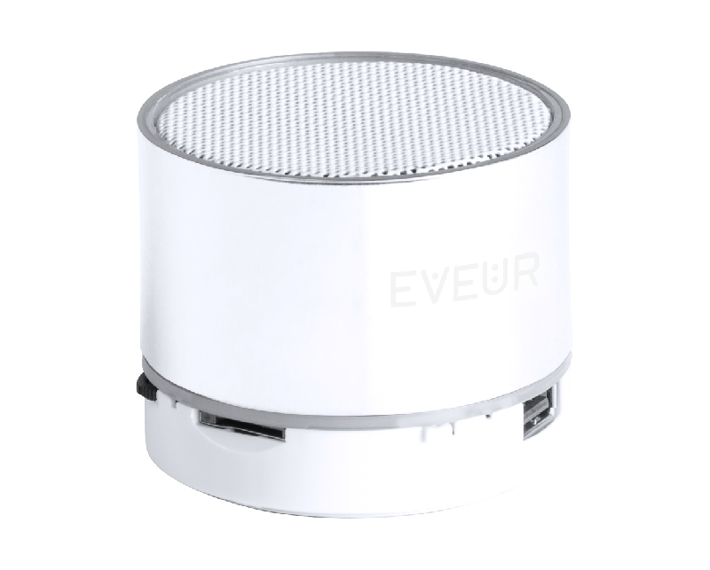 Enceinte Bluetooth - boîtier plastique - LED gravure lumineuse - mains libres - radio - lecteur micro SD - couleur blanche_3