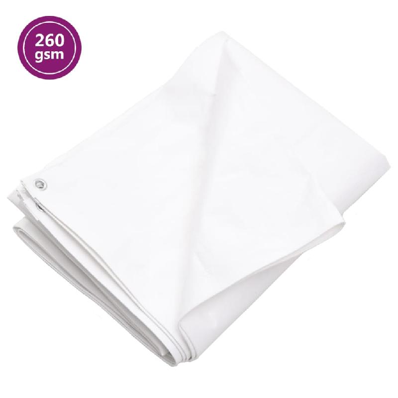 Vidaxl bâche 260 g/m² 4x4 m blanc pehd 151598_3