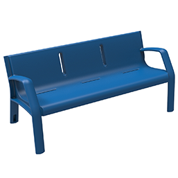 Banc public en polyéthylène moulé haute densité - modèle Carmen - résistant aux chocs et intempéries_4