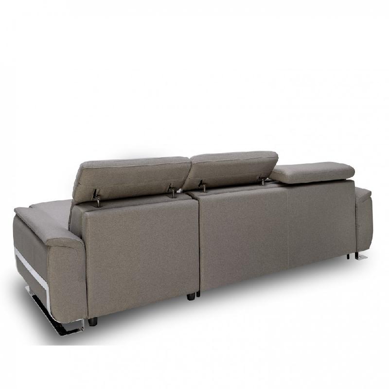 Canapé d'angle Réaumur convertible express 160 cm - Sommier à lattes, matelas 16 cm, tweed gris silex - Design contemporain et fabrication italienne_3
