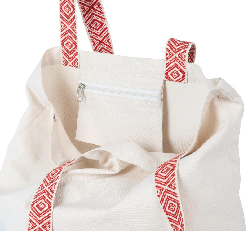 Grand sac shopping recyclé - Kimood - 67% coton recyclé - Poche zippée - Réf: KINS118_3