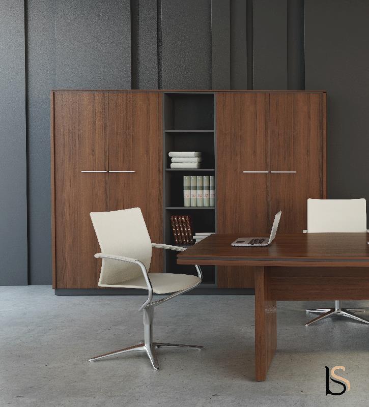 Grande armoire de rangement Status - MDD. - Noyer_0