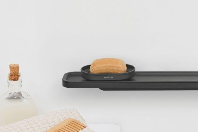 MindSet Porte-savon -Mineral Infinite Grey - Porte-savon haut de gamme en métal texturé pour savon grand format_3