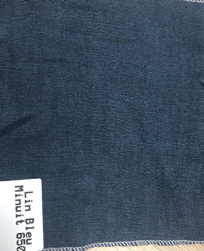 CARTAGENE - Fauteuil en lin bleu minuit déhoussable - Design épuré et haut de gamme - 80 cm_3