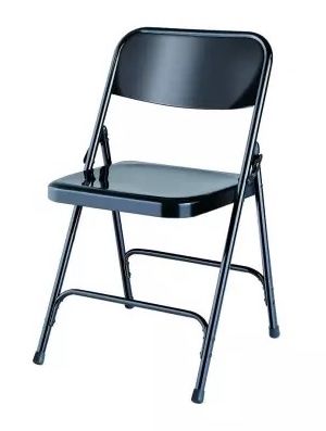 Chaise pliante en métal - Assise et dossier en acier galbé - Ossature Ø 22 mm avec renforts - Peinture époxy - 4 coloris au choix_3