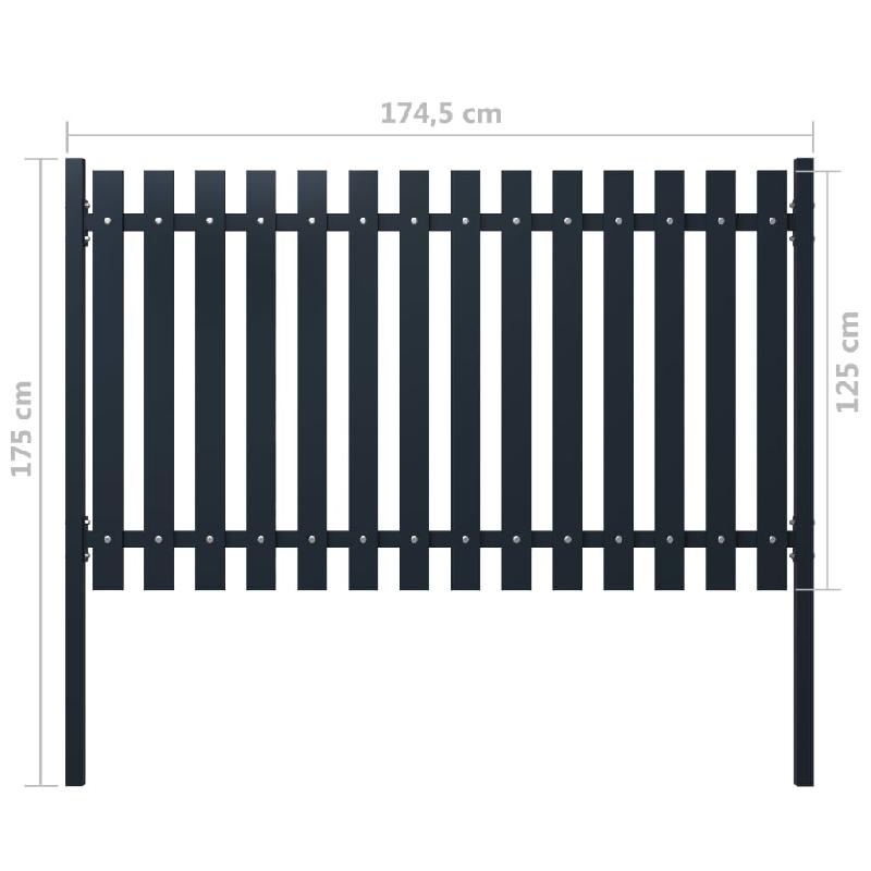 Vidaxl panneau clôture anthracite 174,5x125 cm acier enduit de poudre 146472_3
