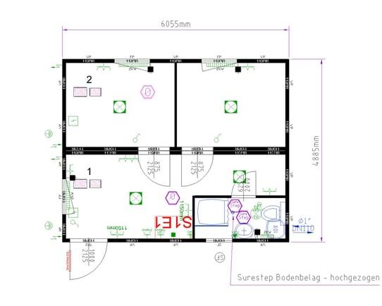 Bureau modulaire double avec sanitaires inclus - Modules CONTAINEX 20' isolés et équipés - 2 modules de bureau avec WC et douche_3