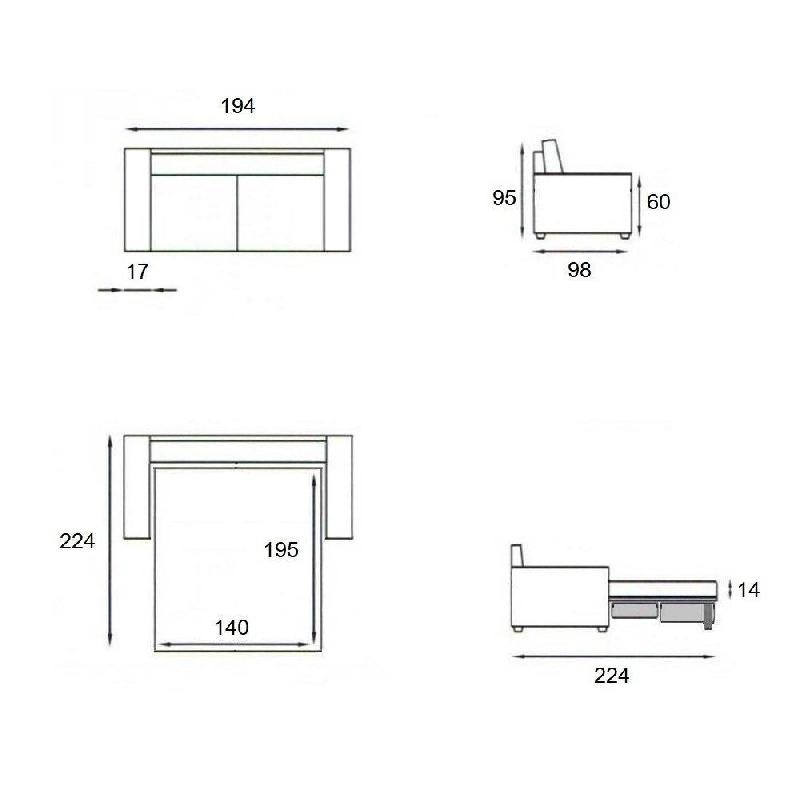 Canapé convertible express Jackson - Matelas comfort Bultex® 12 cm - Sommier lattes bois - Polyuréthane gris clair_3