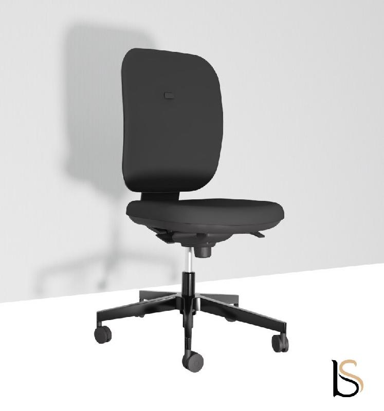Siège de bureau Alaia haut dossier - Sokoa - Noir, Contact permanent, Sol dur_3