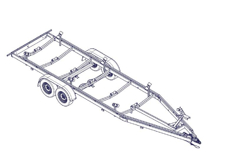7m80-2m20 2x1800kg - 3500 kg - VLEMMIX - Remorque Porte-Bateau_3