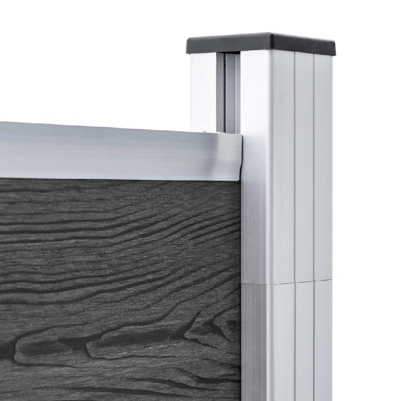 Vidaxl panneau de clôture wpc 180x186 cm noir 148972_3
