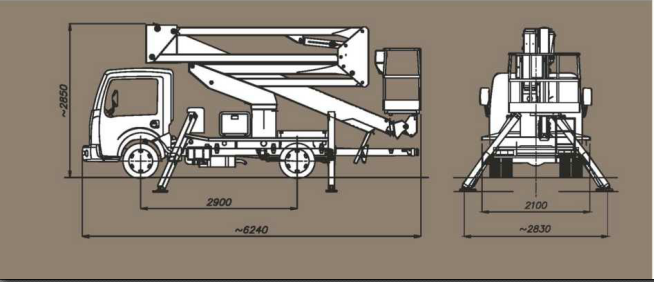 Camion nacelle DA324 - hauteur de travail 24 m - charge utile 225 kg - nacelle articulée hydraulique_3