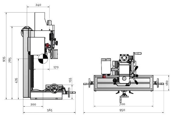 Perceuse Fraiseuse CM2/M10 X:480 Y:175mm Z:280mm BF 20L Vario - 3338122_3