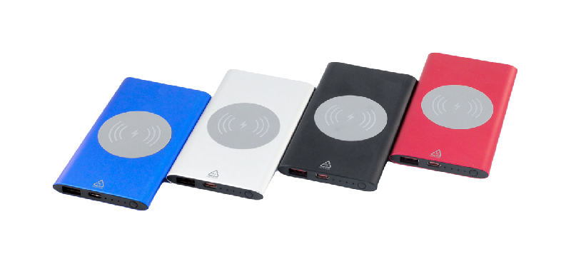 Power Bank USB en aluminium recyclé - Chargeur rapide sans fil 15W - Batterie 4000 mAh_3