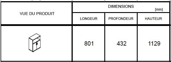 Armoire  avec niche bibliothèque et portes battantes - MDD - Wengé, Blanc pastel_3