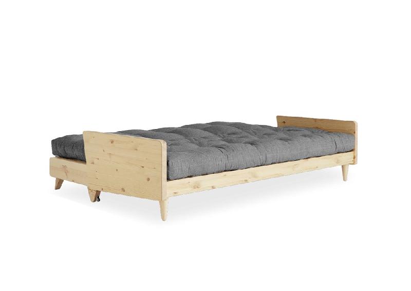 Canapé 3 places convertible Indie - Style scandinave - Futon gris granit - Couchage 130x190 cm - Karup_3