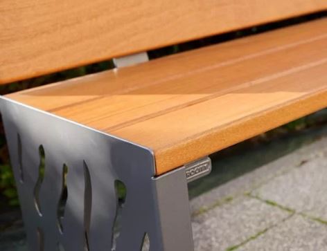 Banc public Venise - lames en bois - 1800 mm - structure en acier_3