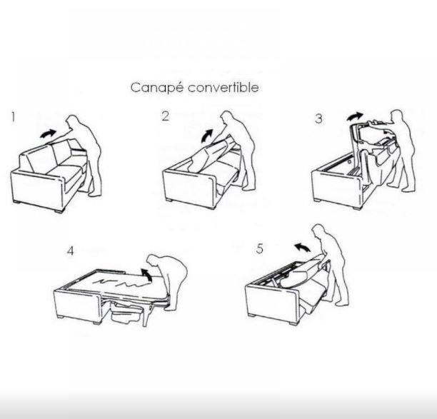 Canapé express convertible Sofia Edition cuir et PU marron - Matelas 16 cm - 120x197 cm_3