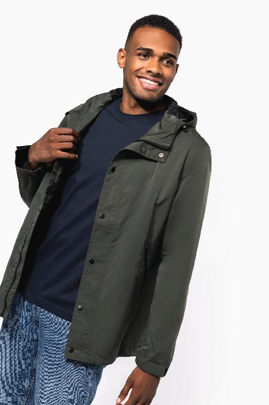 Veste écoresponsable unisexe à capuche - Réf: KNS600 - Tissu déperlant et doublure ripstop_3