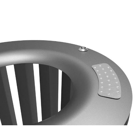 Corbeille publique Lofoten Vigipirate - ouverture latérale, acier peint, 100 litres - conforme aux dispositions réglementaires_3