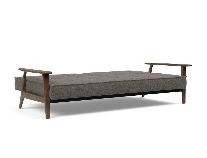 Innovation Living - Canapé-lit design Splitback Frej convertible 115*210 cm - Chêne fumé et tissu Flashtex Dark Grey_3