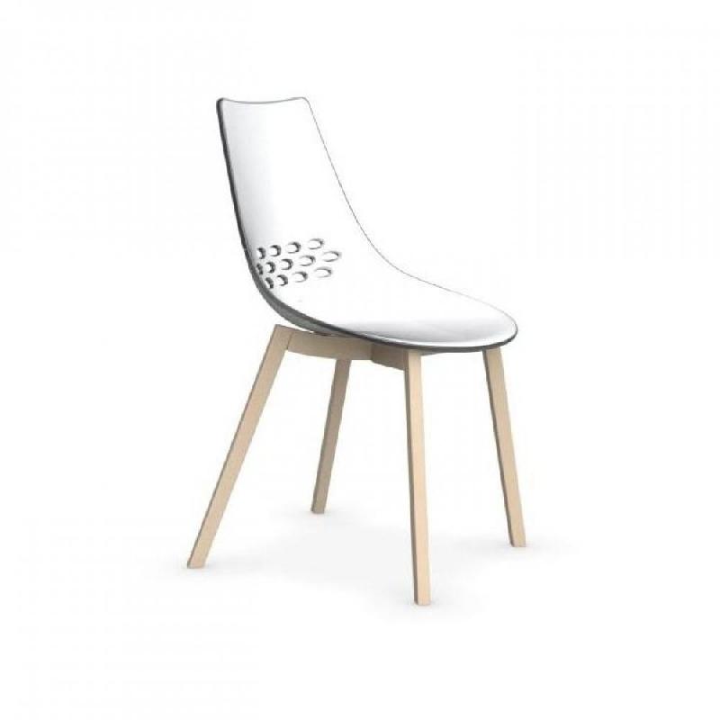 Lot de 2 chaises Jam W transparentes - Assise bicolore blanche et transparente - Piétement en hêtre blanchi - Fabrication italienne_3