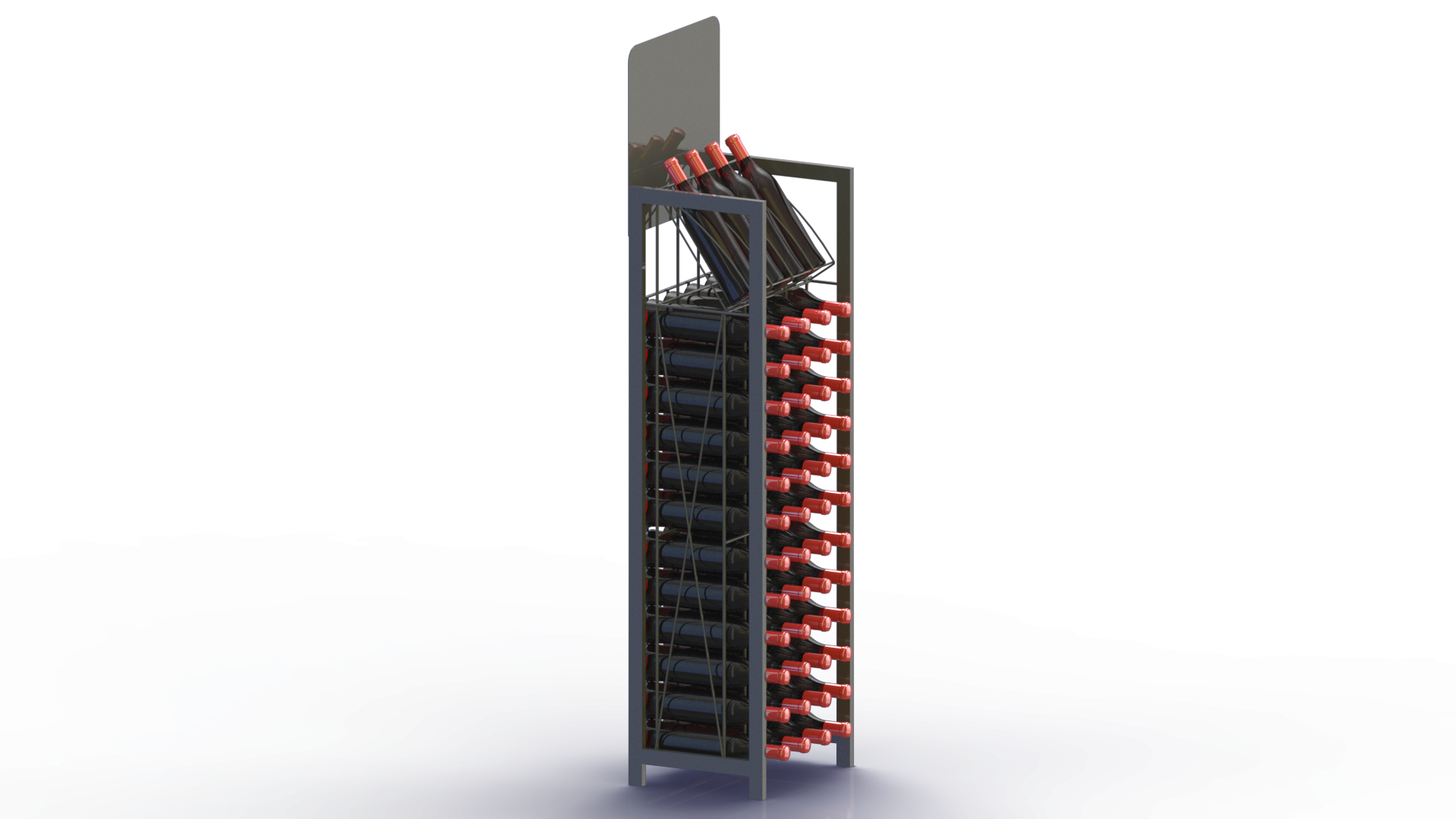 Présentoir en métal pour bouteilles - Capacité 52 bouteilles - Commerce, distribution, tourisme_3