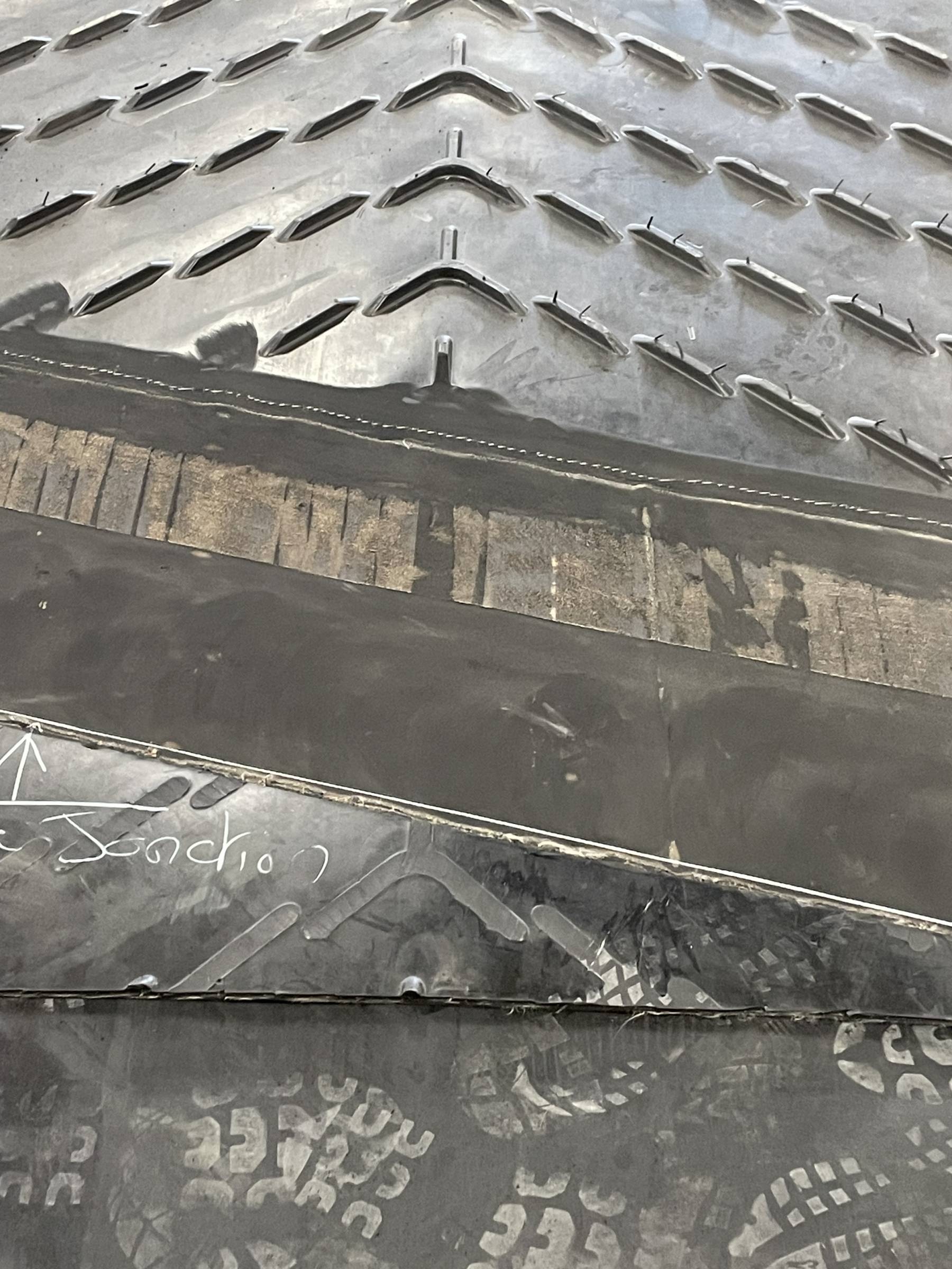 Bande transporteuse à chevron sur-mesure - largeur 1500 mm - jonction à froid pour DOPPSTADT AK565_3