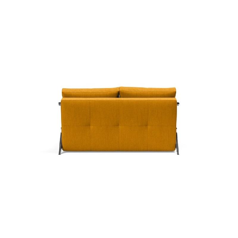 Canapé convertible design Innovation Living Cubed 02 Chrome - Couchage 140x200 cm - Tissu Elegance Burned Curry_3