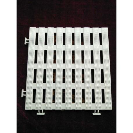 Pack 50 dalles caillebotis antidérapants - 30 x 30 cm - Blanc - PVC étanche pour milieux humides - 4,5 m²_3