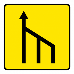Panneau de voirie temporaire KD10B2 - Réduction de plusieurs voies à droite - Signalisation d'urgence_3