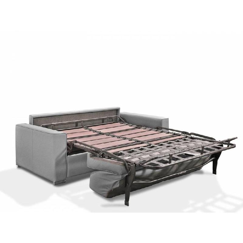 Canapé convertible 3-4 places Excellence 160 cm - Sommier à lattes breveté RENATONISI - Matelas Memory 18 cm inclus - Tweed gris silex_3