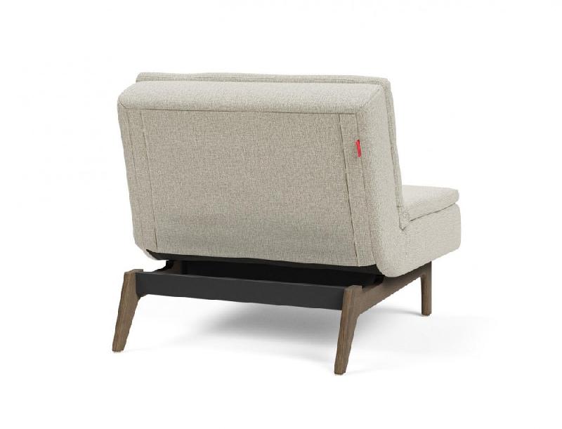 Fauteuil design Dublexo Eik convertible lit 90x115 cm - pieds chêne fumé - tissu Mixed Dance naturel_3