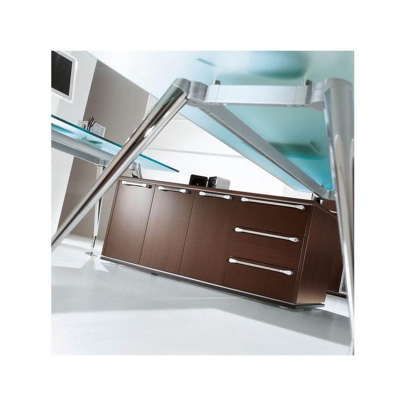 Bureau de direction ENOSI LAS avec retour sur meuble de rangement et table triangulaire - L 200 x 235 cm_3