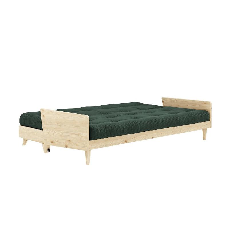 Canapé 3 places convertible Indie - style scandinave - futon algue - couchage 130 x 190 cm - Karup_3