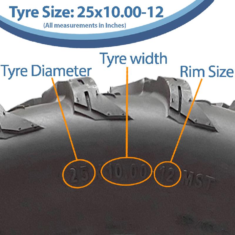 25x10.00-12  25x8.00-12 ATV Tyres 4ply P3080 OBOR Pinacle Road Legal (Set of 4)_3