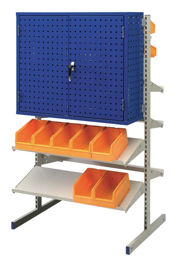 Châssis en T modulable pour stockage des bacs - Montants perforés - Charge 100 kg par module_3