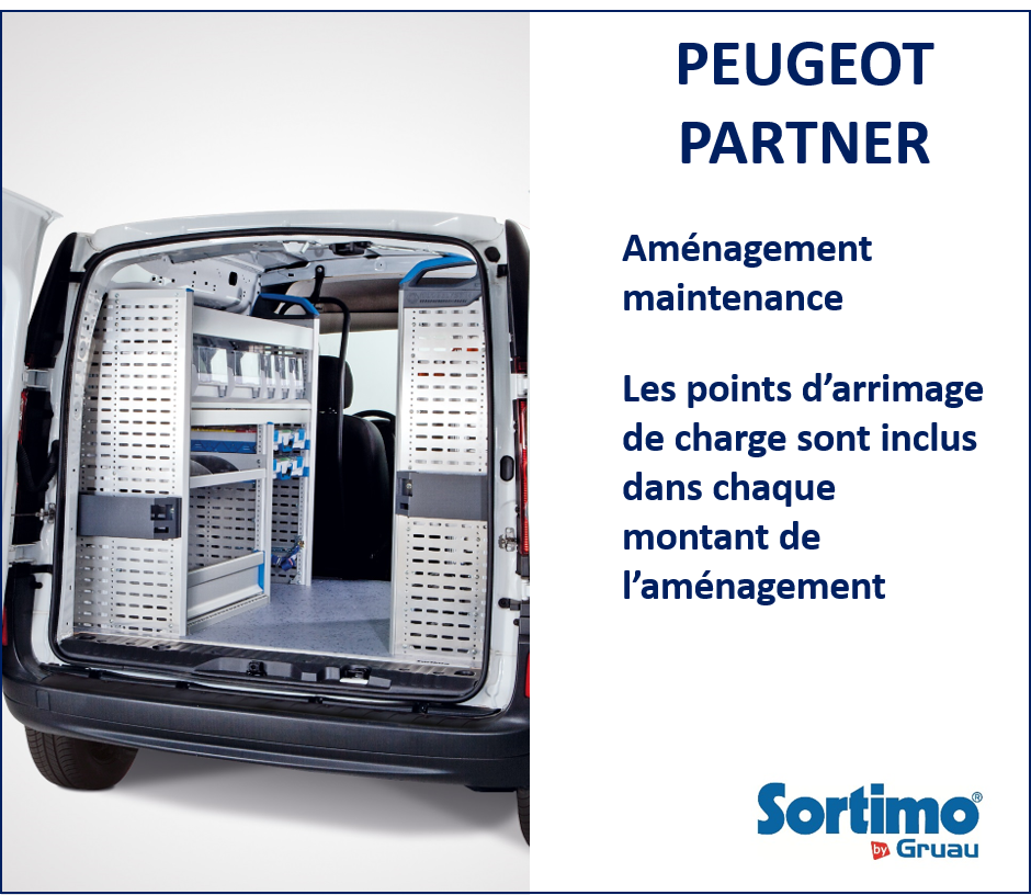 Bacs de rangement pour fourgonnette Peugeot Partner